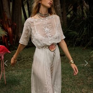 Chasing Unicorns white embroidered dress